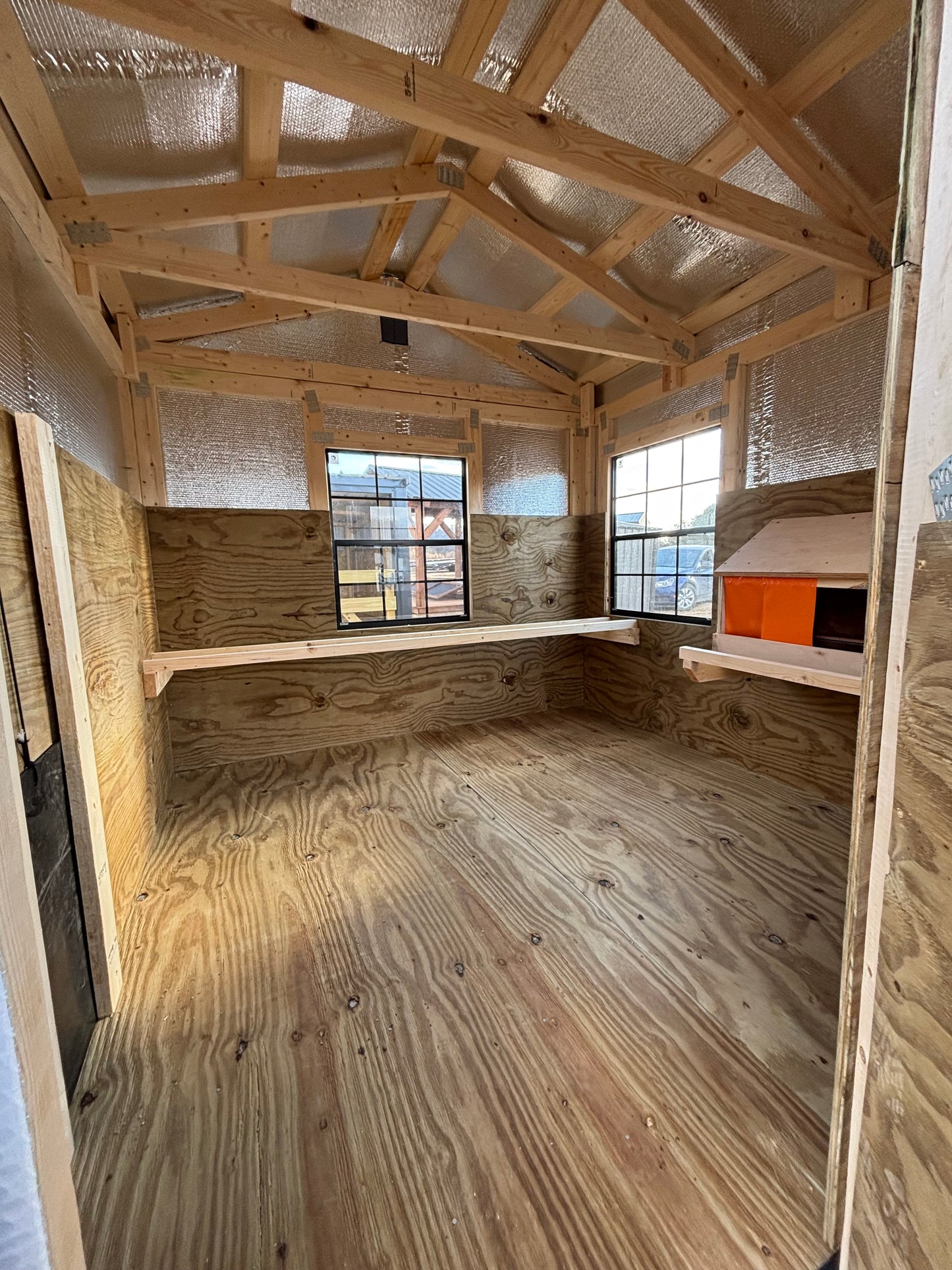 White and black county vibe chicken coop