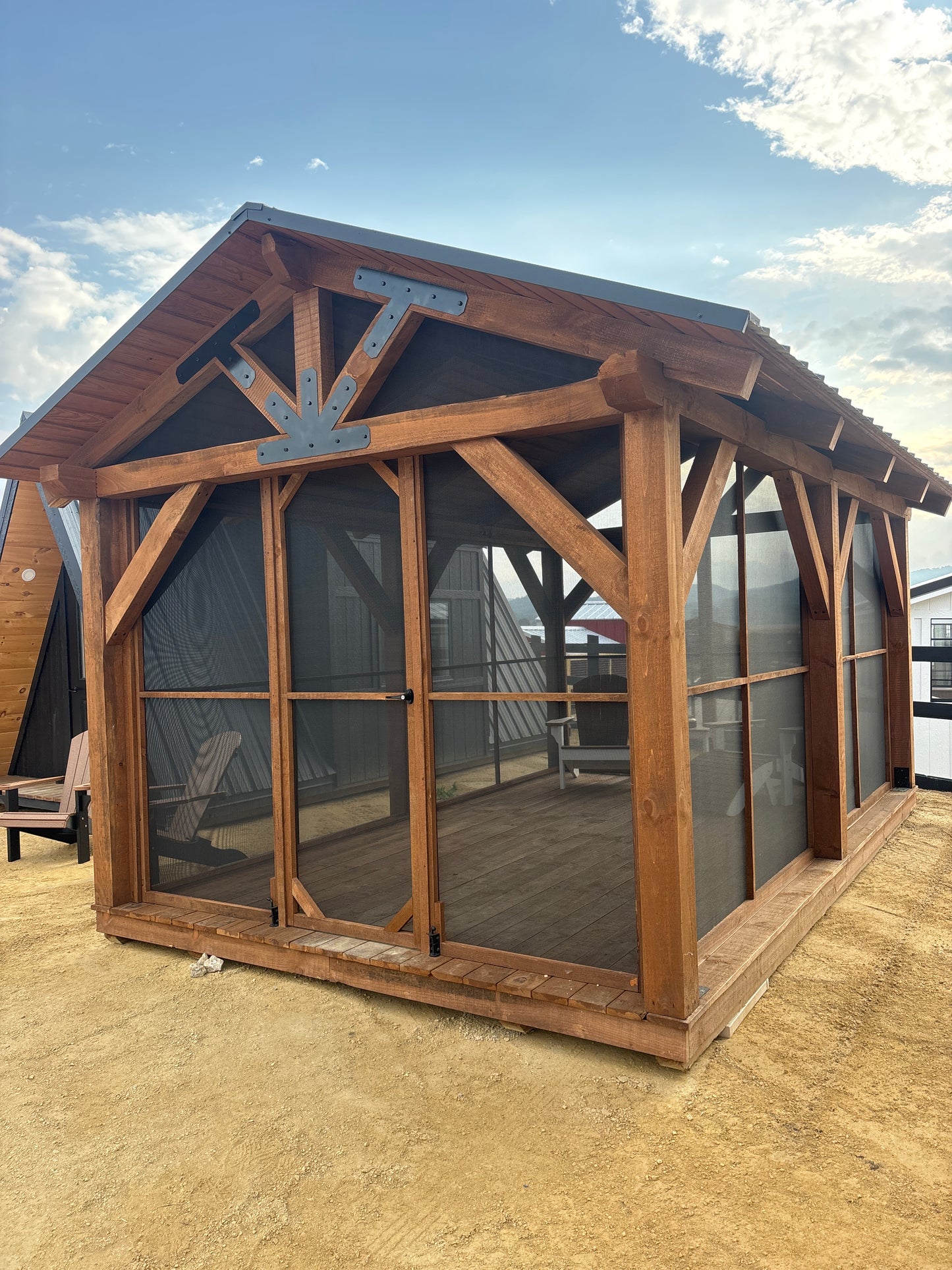 12 x 18 timber frame gazebo with screened in area