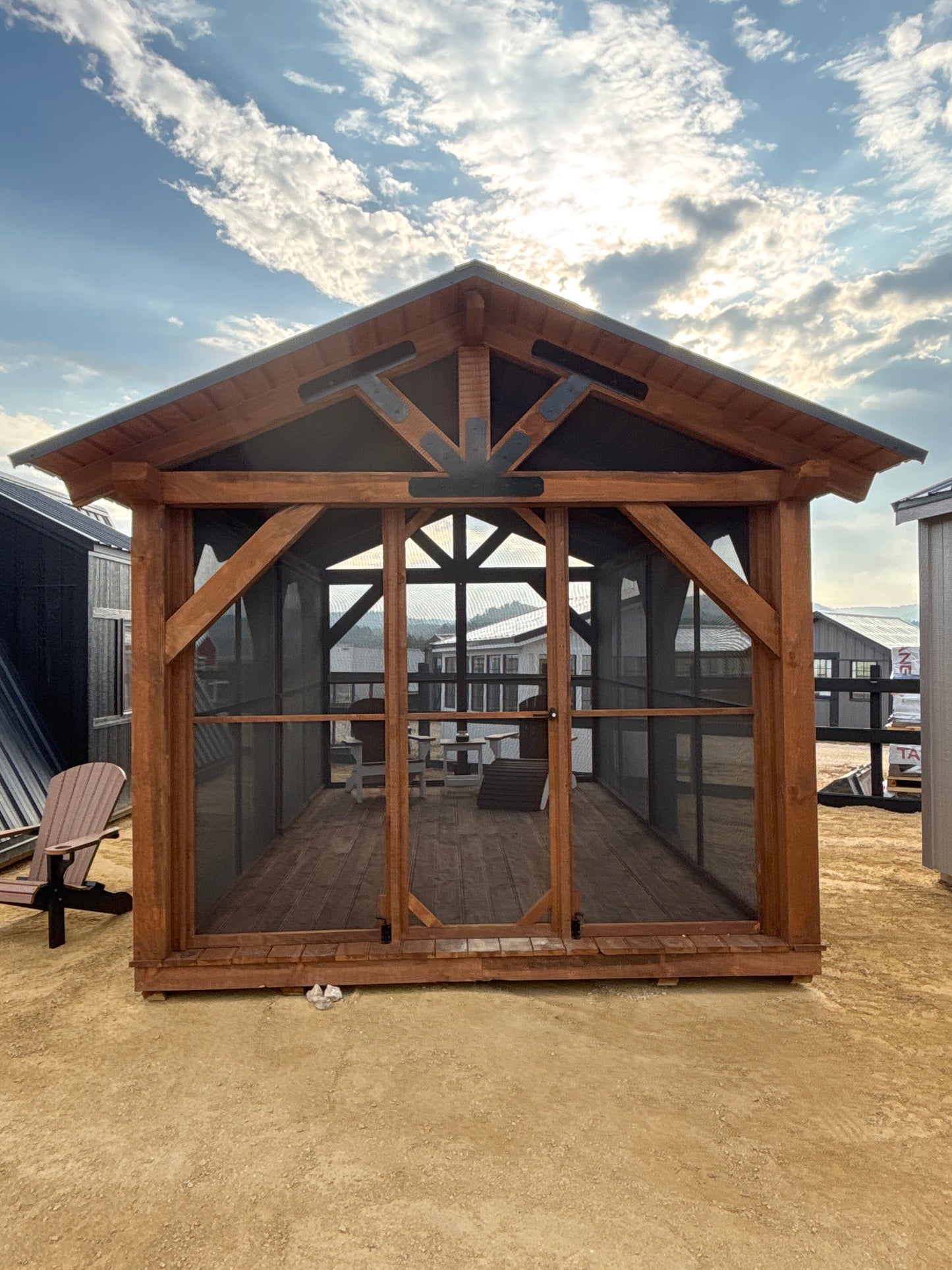 12 x 18 timber frame gazebo with screened in area