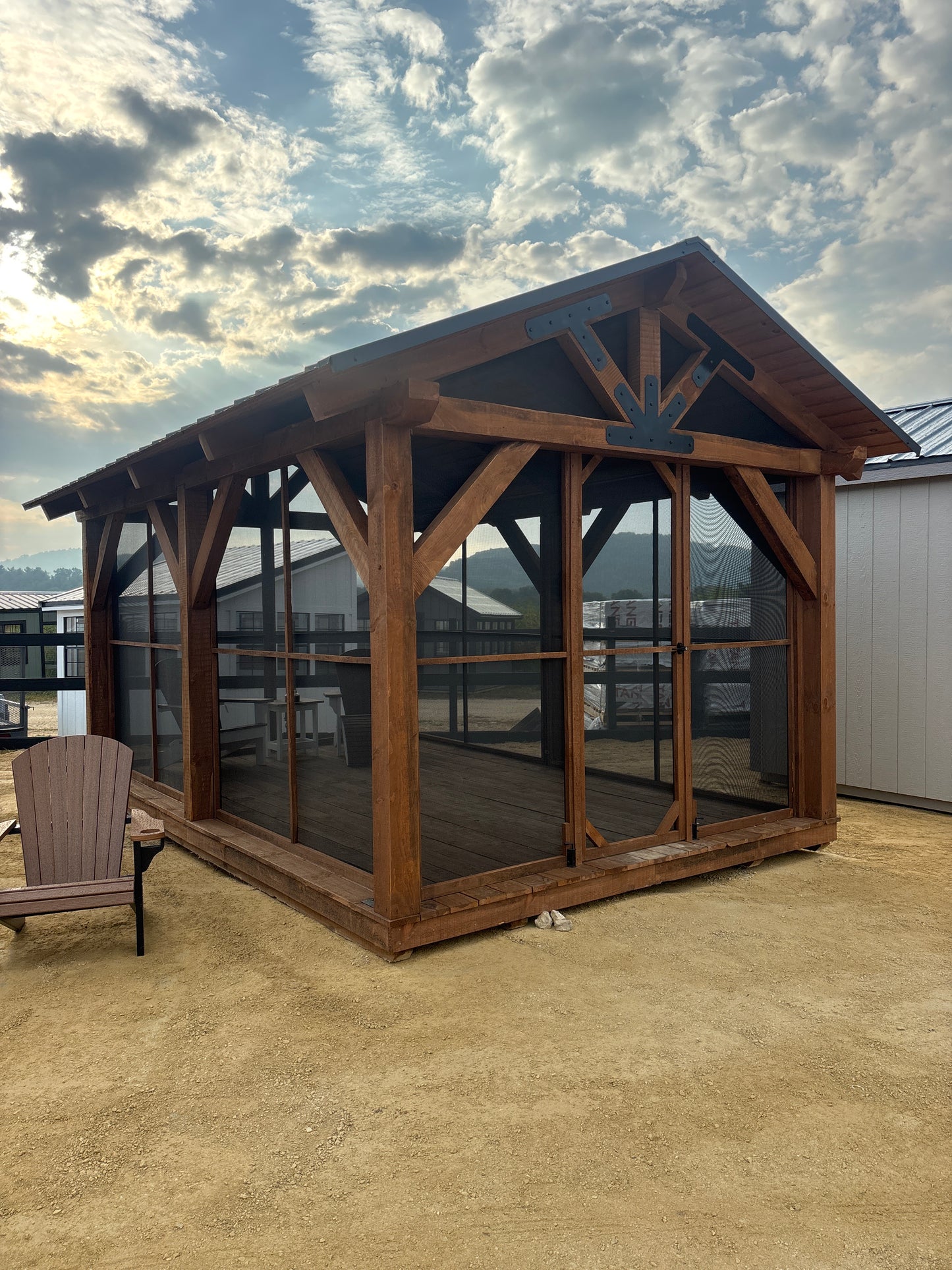 12 x 18 timber frame gazebo with screened in area