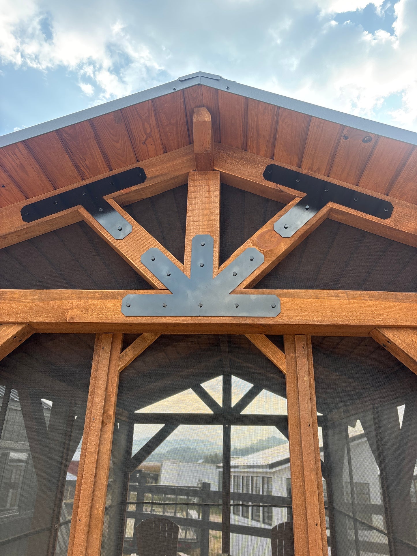12 x 18 timber frame gazebo with screened in area