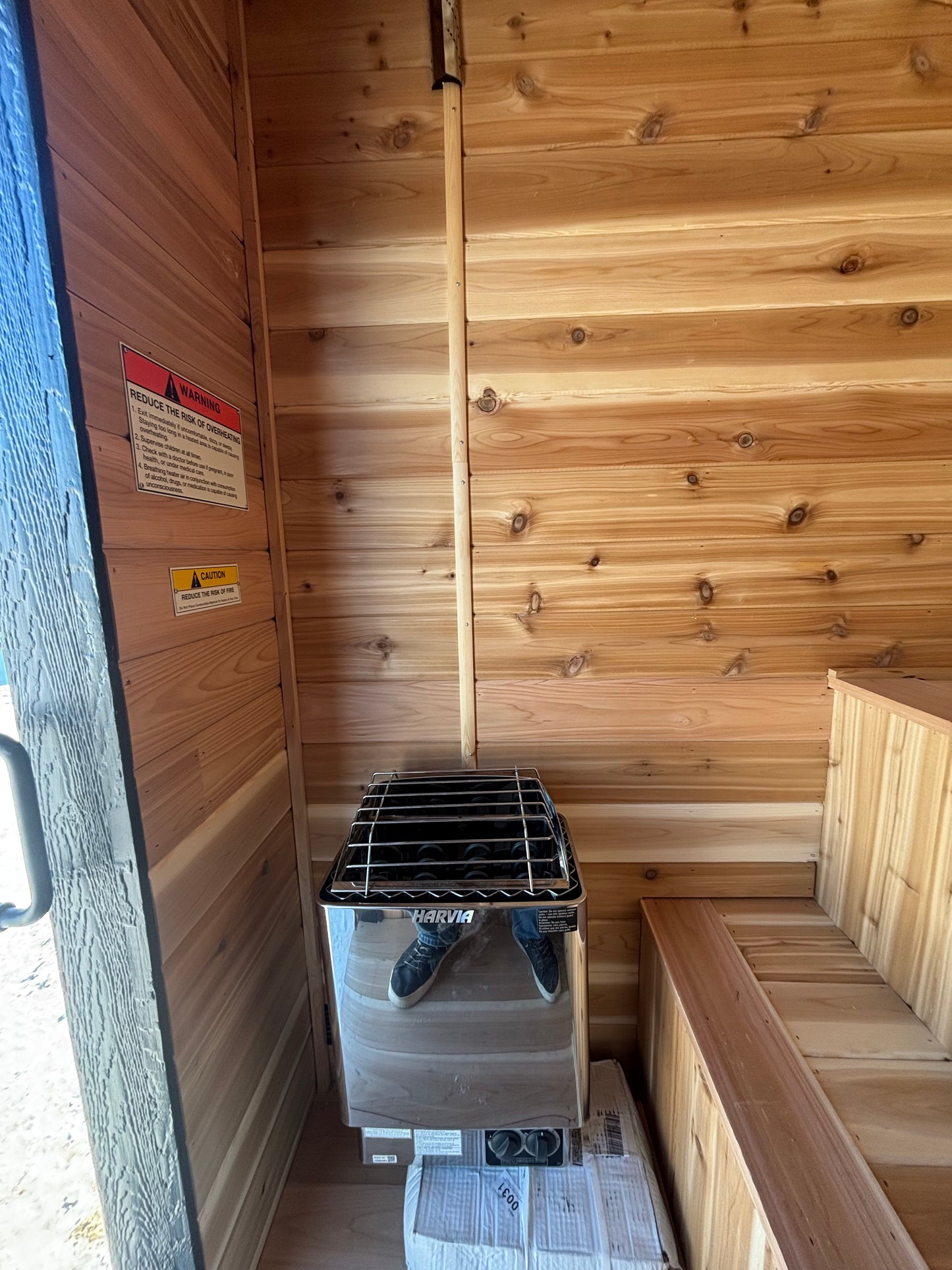 Interior view of the driftless sauna  