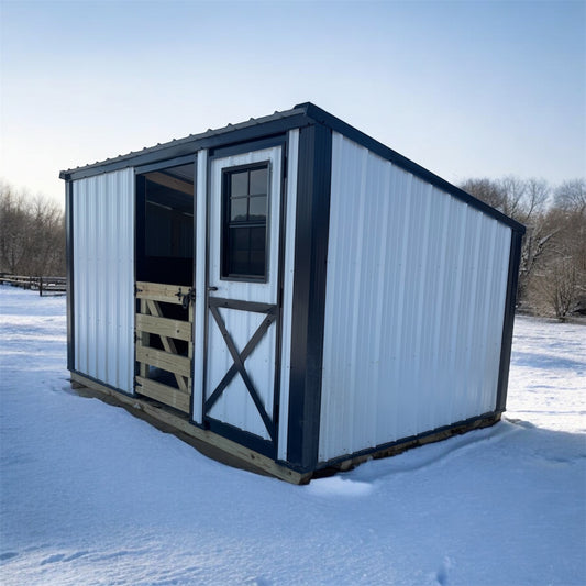 8’ x 12’ Shelter, white sides, black roof and trim