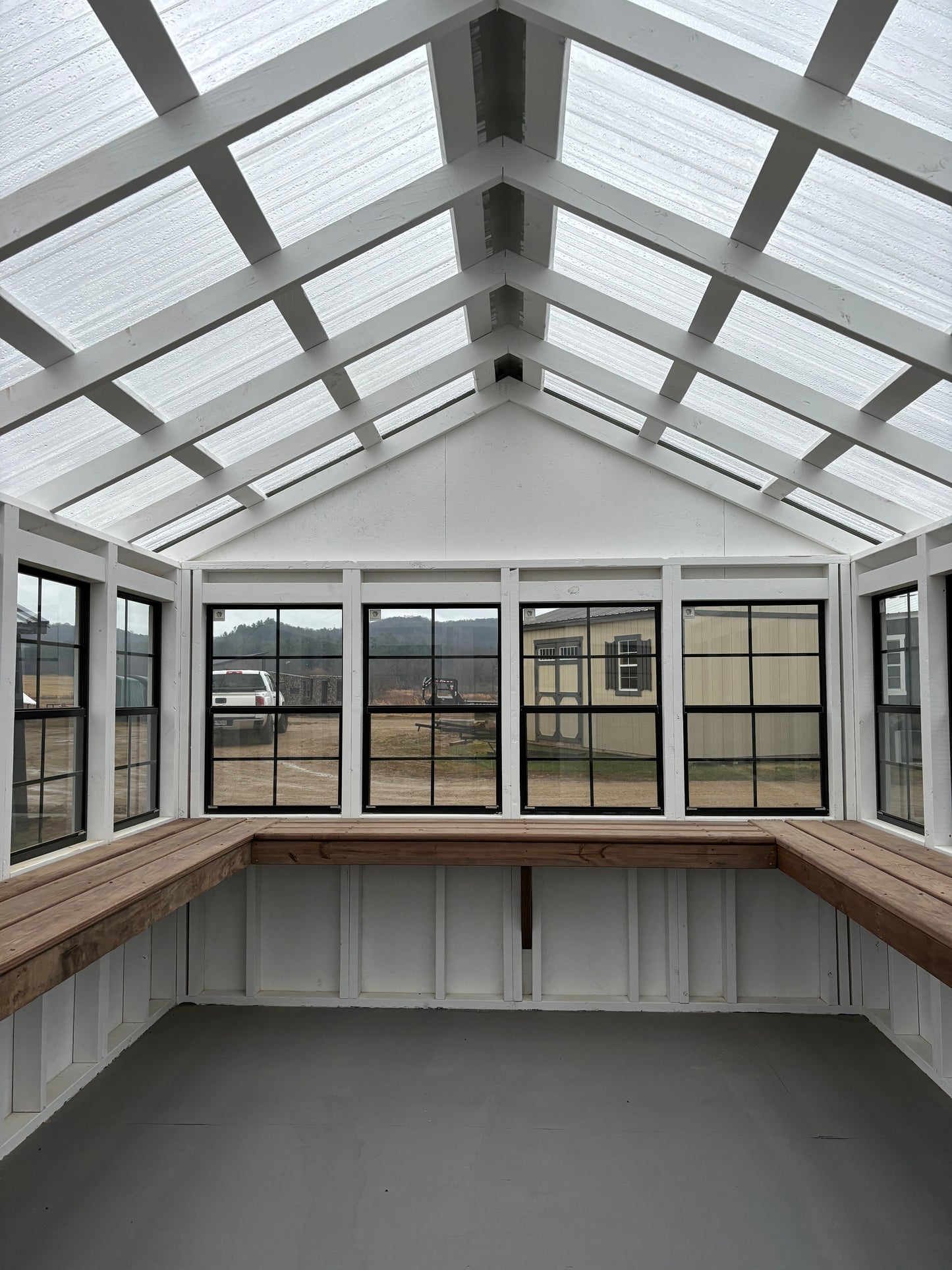 10’ x 12’ Greenhouse with timber frame awning and ramp. SOLD