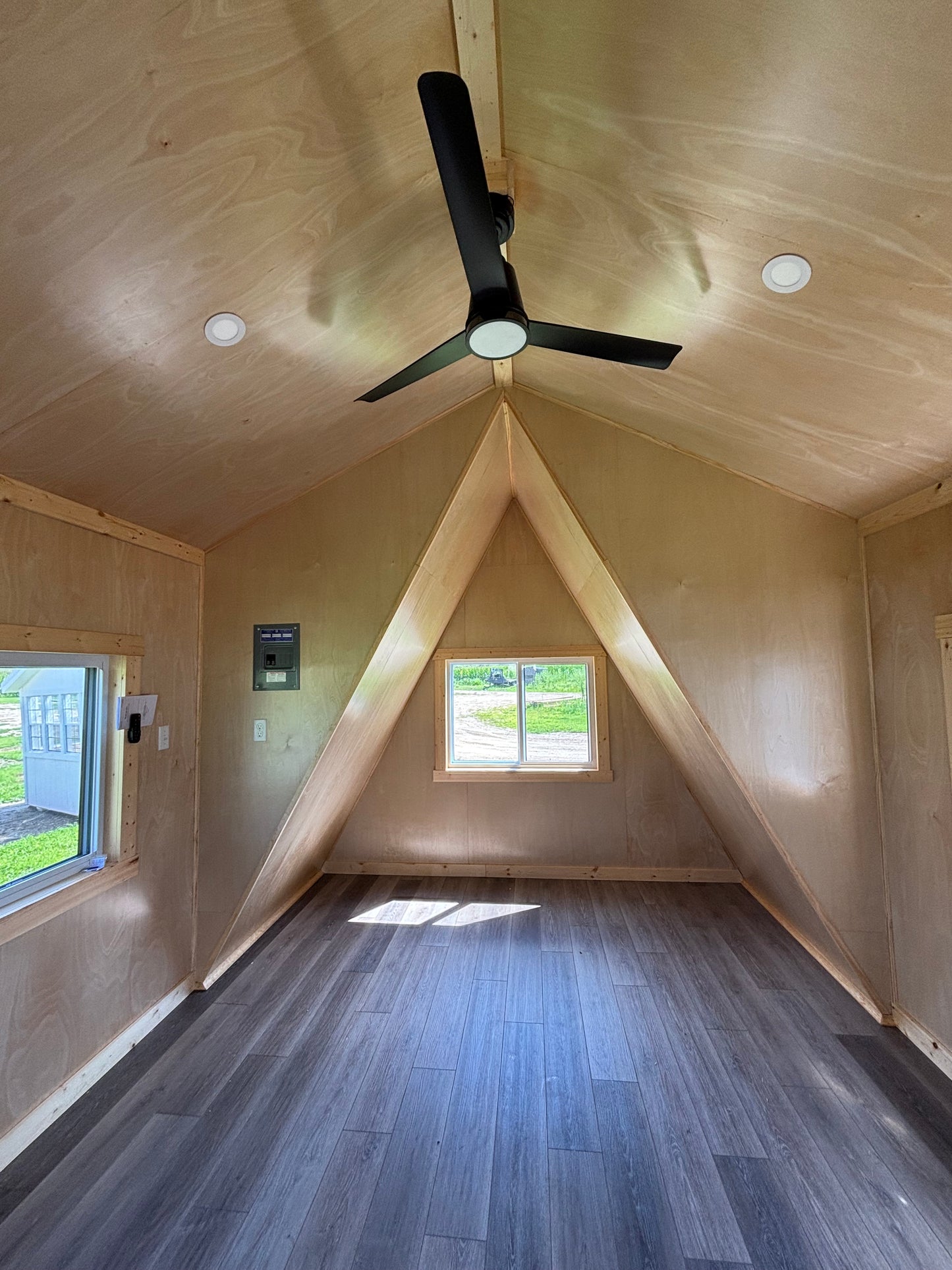 12’ x 20’ Modern A frame cabin with two dormers