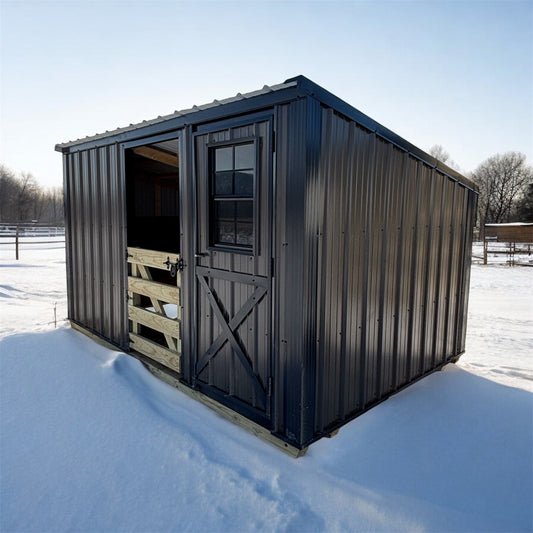 8’ x 12’ shelter, burnish slate sides, black roof and trim